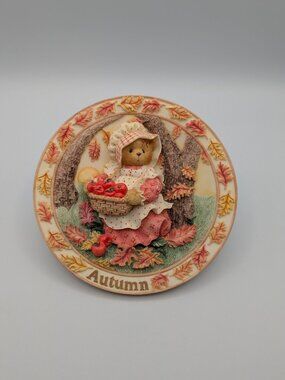 Cherished Teddies Autumn Brings a Season of Thanksgiving (203408) 1996 Plate